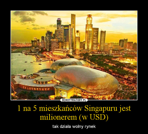 1 na 5 mieszkańców Singapuru jest milionerem (w USD) – tak działa wolny rynek 