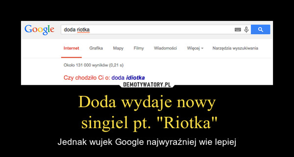 Doda wydaje nowy singiel pt. "Riotka" – Jednak wujek Google najwyraźniej wie lepiej 