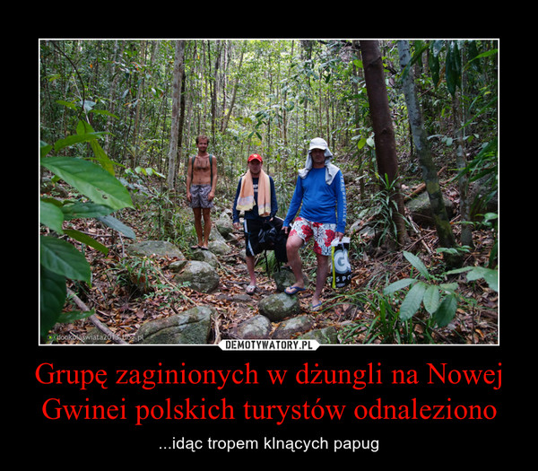 Grupę zaginionych w dżungli na Nowej Gwinei polskich turystów odnaleziono – ...idąc tropem klnących papug 