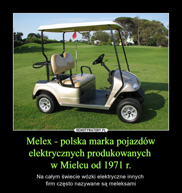 Melex - polska marka pojazdów elektrycznych produkowanych w Mielcu od 1971 r. – Na całym świecie wózki elektryczne innych firm często nazywane są meleksami 