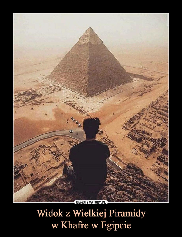 Widok z Wielkiej Piramidyw Khafre w Egipcie –  