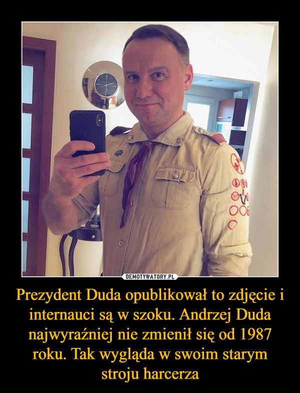 Prezydent Duda opublikował to zdjęcie i internauci są w szoku. Andrzej Duda najwyraźniej nie zmienił się od 1987 roku. Tak wygląda w swoim starym stroju harcerza –  