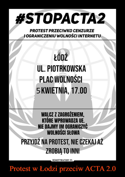 Protest w Łodzi przeciw ACTA 2.0