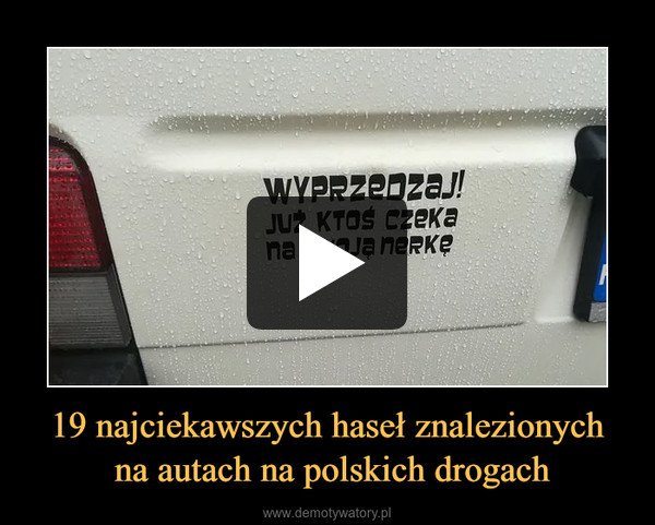 19 najciekawszych haseł znalezionych na autach na polskich drogach –  