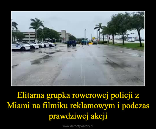 Elitarna grupka rowerowej policji z Miami na filmiku reklamowym i podczas prawdziwej akcji –  