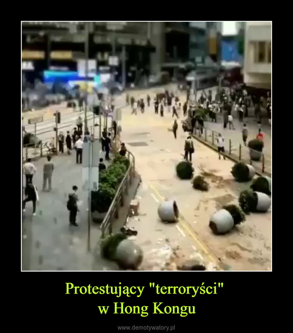 Protestujący "terroryści" w Hong Kongu –  
