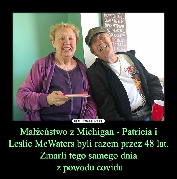 Małżeństwo z Michigan - Patricia i Leslie McWaters byli razem przez 48 lat. Zmarli tego samego dnia z powodu covidu –  