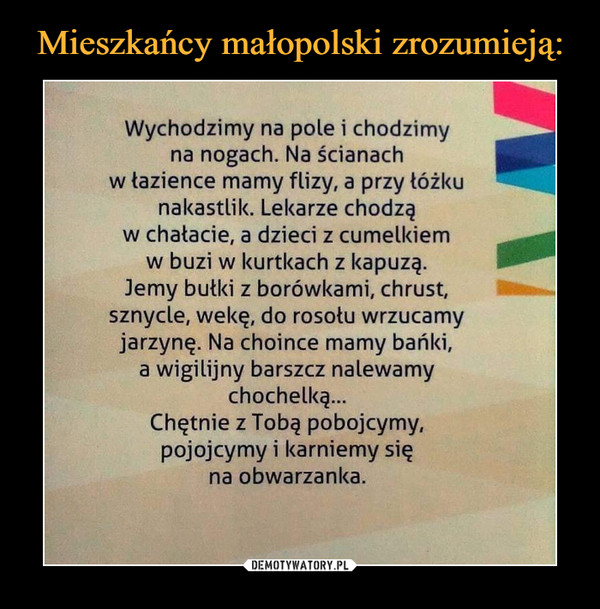 Mieszkańcy małopolski zrozumieją: