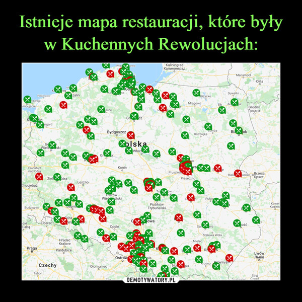 Istnieje mapa restauracji, które były w Kuchennych Rewolucjach: