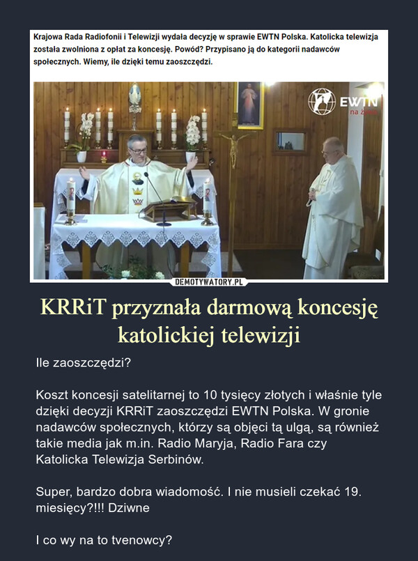 KRRiT przyznała darmową koncesję katolickiej telewizji
