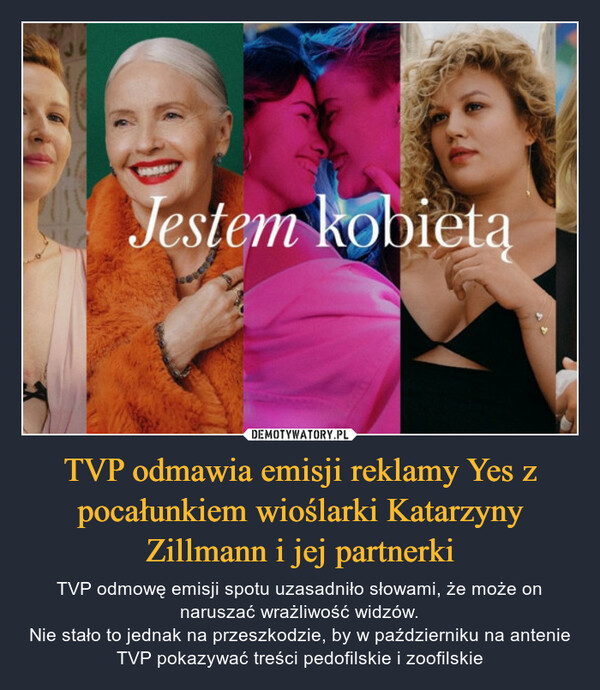 TVP odmawia emisji reklamy Yes z pocałunkiem wioślarki Katarzyny Zillmann i jej partnerki