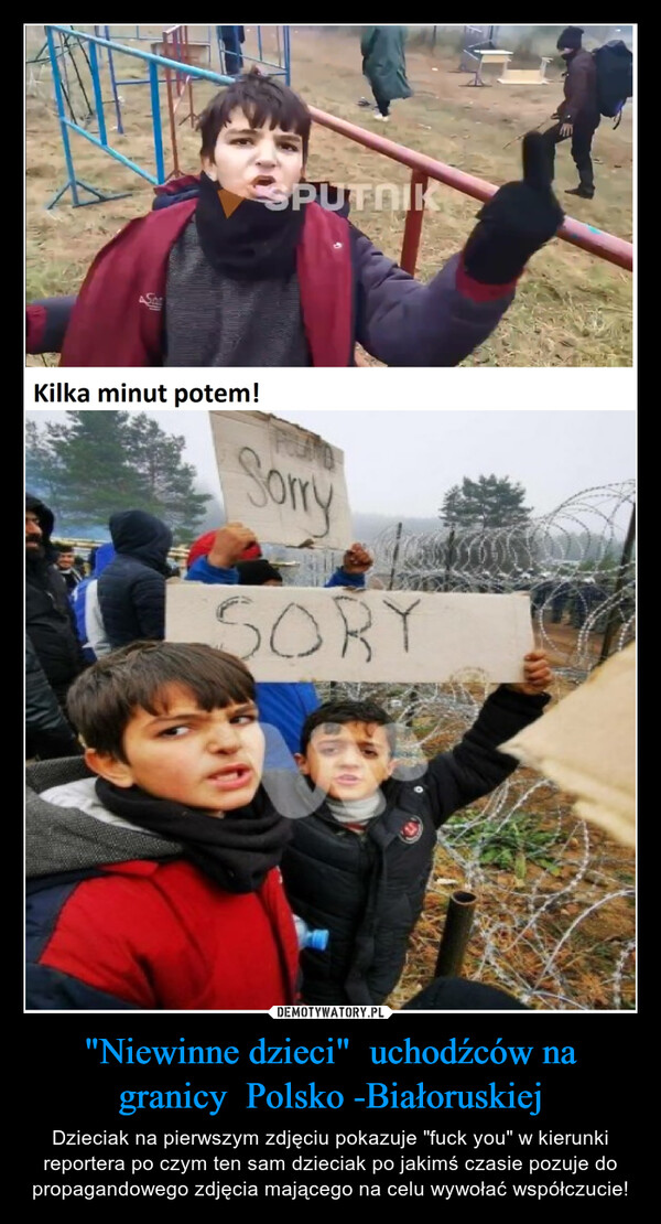 "Niewinne dzieci"  uchodźców na granicy  Polsko -Białoruskiej
