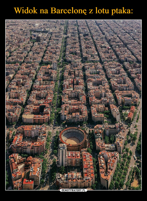 Widok na Barcelonę z lotu ptaka: