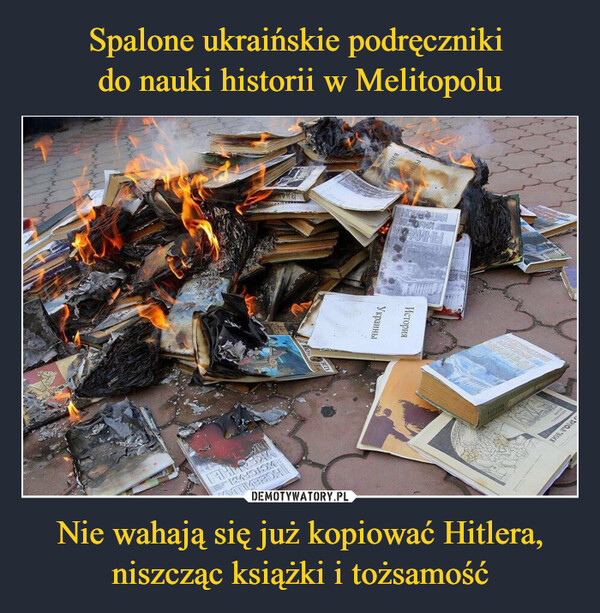 Nie wahają się już kopiować Hitlera, niszcząc książki i tożsamość –  