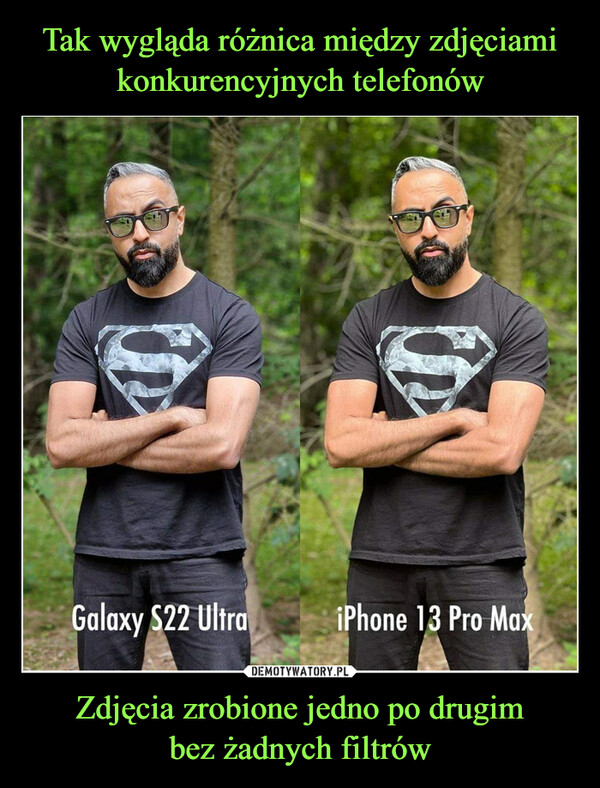Zdjęcia zrobione jedno po drugimbez żadnych filtrów –  Galaxy S22 Ultra iPhone 13 pro max