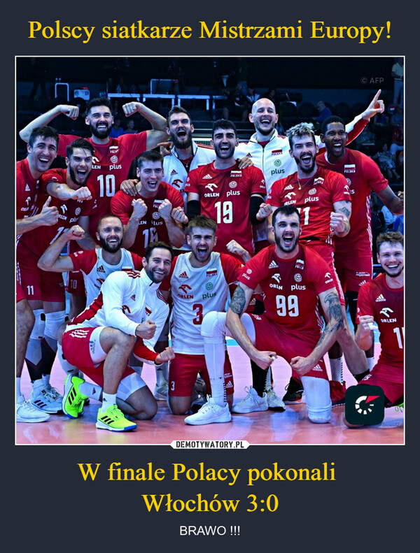 Polscy siatkarze Mistrzami Europy! W finale Polacy pokonali 
Włochów 3:0