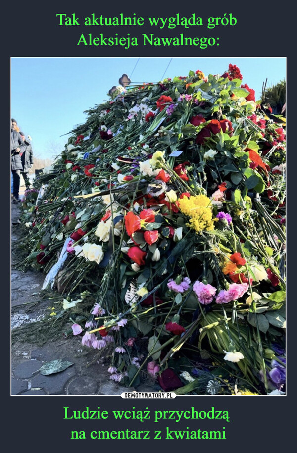 Tak aktualnie wygląda grób 
Aleksieja Nawalnego: Ludzie wciąż przychodzą 
na cmentarz z kwiatami