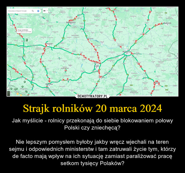 Strajk rolników 20 marca 2024