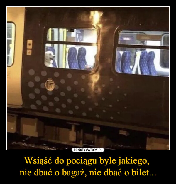 Wsiąść do pociągu byle jakiego, nie dbać o bagaż, nie dbać o bilet... –  