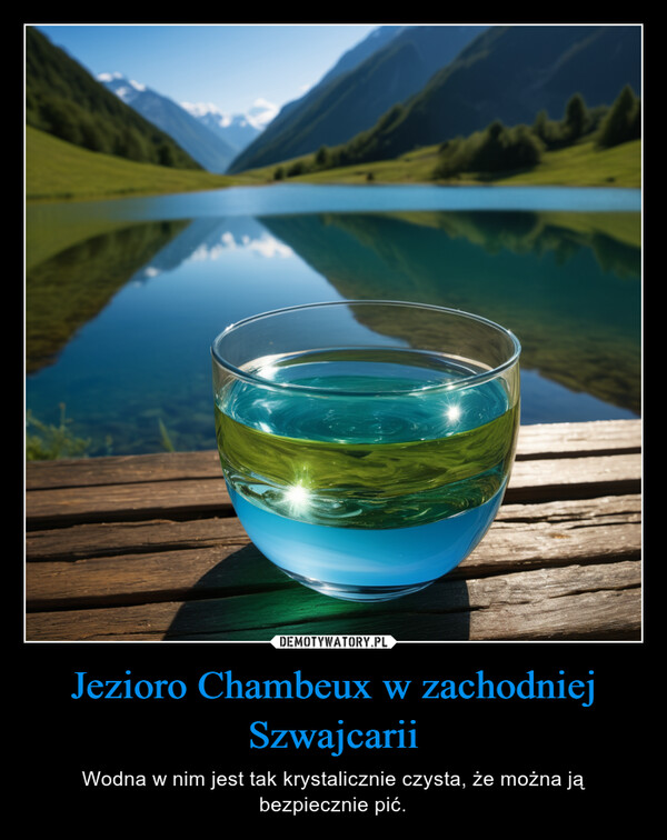 Jezioro Chambeux w zachodniej Szwajcarii – Wodna w nim jest tak krystalicznie czysta, że można ją bezpiecznie pić. 