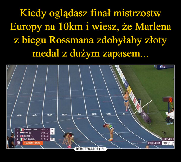  –  BATTOCLETTI2VAN ES30:51.32 NR30:57.24 PB31:04.77KEITHDEL BUONO10000M FINALAtt.531:25.41 PB2:53.54 KM31:48.130:51.33